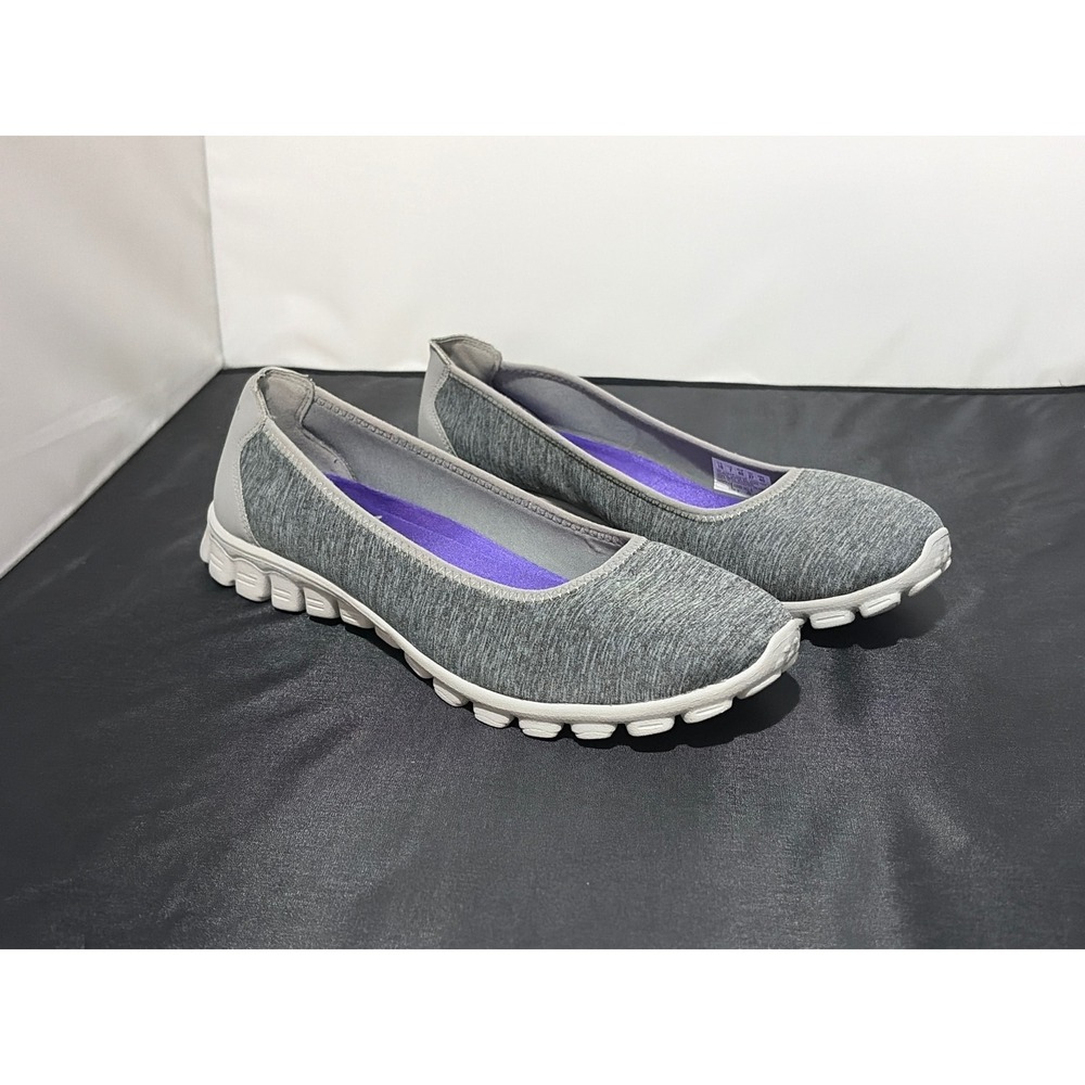 Skechers Microburst One Up Gray Heathered Memory Foam Ballet Flats 22635 Size 10